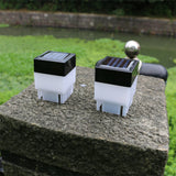 2Pcs Solar Fence Post Lights Outdoor Solar Deck Lights Patio Landscape Lamps White
