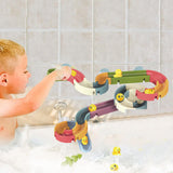 34 Pieces Baby Bath Toys DIY Slide Way Toy Set with Suction Cups
