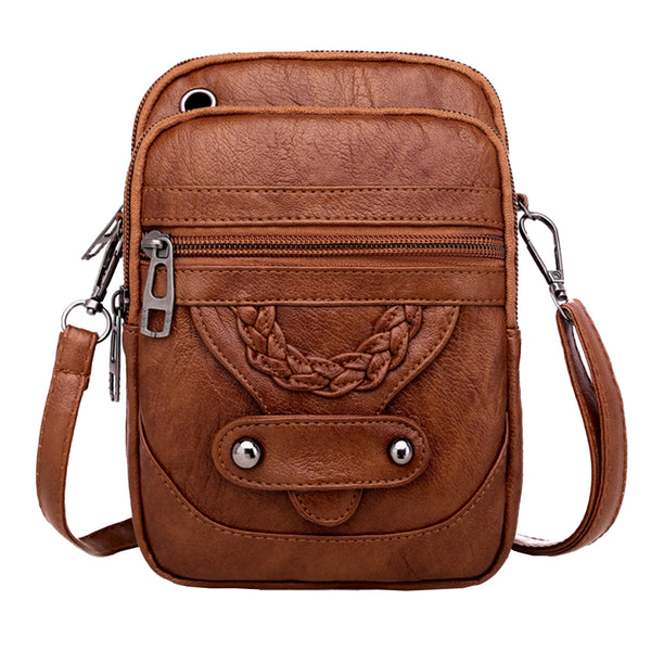 Women's Shoulder Bag Multi-Pocket Crossbody Bag Brown