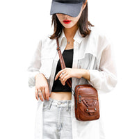 Women's Shoulder Bag Multi-Pocket Crossbody Bag Brown