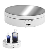 360 Degree Rotatable Electric Turntable Display Stand White