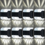 8 Pcs LED Solar Wall Lights Solar Porch Light for Garden Fence Pathway White Light