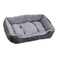 Rectangle Plush Pet Bed Dog Sofa Cozy Puppy Cat Bed Grey