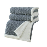 Reversible Warm Winter Sofa Bed Cover Fluffy Throw Bedspread Double Sided Thick Blanket Gray