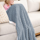 Reversible Warm Winter Sofa Bed Cover Fluffy Throw Bedspread Double Sided Thick Blanket Gray