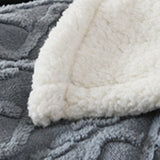 Reversible Warm Winter Sofa Bed Cover Fluffy Throw Bedspread Double Sided Thick Blanket Gray