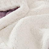 Reversible Warm Winter Sofa Bed Cover Fluffy Throw Bedspread Double Sided Thick Blanket Purple