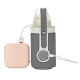 Adjustable Portable USB Baby Milk Bottle Warmer Travel Heater Feeding Milk Pouch Bag Insulation Bag Grey