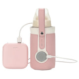 Adjustable Portable USB Baby Milk Bottle Warmer Travel Heater Feeding Milk Pouch Bag Insulation Bag Pink