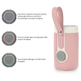 Adjustable Portable USB Baby Milk Bottle Warmer Travel Heater Feeding Milk Pouch Bag Insulation Bag Pink