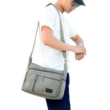 Retro Canvas Shoulder Messenger Bag Crossbody Satchel Travel for Men Green