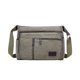 Retro Canvas Shoulder Messenger Bag Crossbody Satchel Travel for Men Green
