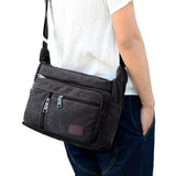 Retro Canvas Shoulder Messenger Bag Crossbody Satchel Travel for Men Black