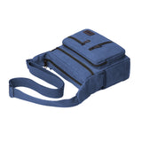 Retro Canvas Shoulder Messenger Bag Crossbody Satchel Travel for Men Blue