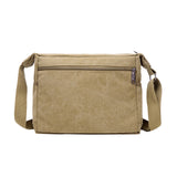 Retro Canvas Shoulder Messenger Bag Crossbody Satchel Travel for Men Khaki