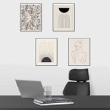 Set of 4 Unframed Minimalist Boho Wall Art Prints Abstract Art Prints Artwork Posters Wall Decor 50 x 70cm