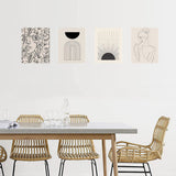 Set of 4 Unframed Minimalist Boho Wall Art Prints Abstract Art Prints Artwork Posters Wall Decor 40 x 60cm