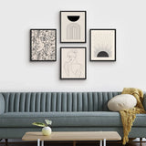 Set of 4 Unframed Minimalist Boho Wall Art Prints Abstract Art Prints Artwork Posters Wall Decor 40 x 60cm