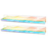 2Pcs Iridescent Wall Mounted Shelf Clear Rainbow Nail Polish Storage Rack Acrylic Organizer Display Holder