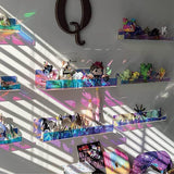6Pcs Iridescent Wall Mounted Shelf Clear Rainbow Nail Polish Storage Rack Acrylic Organizer Display Holder
