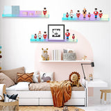 4Pcs Iridescent Wall Mounted Shelf Clear Rainbow Nail Polish Storage Rack Acrylic Organizer Display Holder