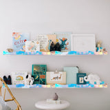 2Pcs Iridescent Wall Mounted Shelf Clear Rainbow Nail Polish Storage Rack Acrylic Organizer Display Holder