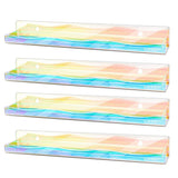 4Pcs Iridescent Wall Mounted Shelf Clear Rainbow Nail Polish Storage Rack Acrylic Organizer Display Holder