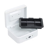 Lockable Cash Box Deposit Slot Petty Cash Money Box Safe White