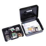 Lockable Cash Box Deposit Slot Petty Cash Money Box Safe Black