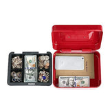 Lockable Cash Box Deposit Slot Petty Cash Money Box Safe Red