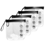 4Pcs Clear Toiletry Bag Carry-on Travel Makeup Pouch Transparent Bag for Cosmetics Liquids With Handle