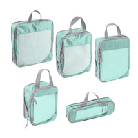 10Pcs Compression Packing Cubes Suitcase Organizer Bag Luggage Storage Acid Blue