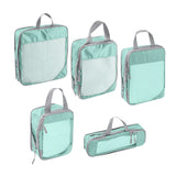 10Pcs Compression Packing Cubes Suitcase Organizer Bag Luggage Storage Acid Blue