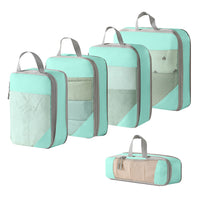 10Pcs Compression Packing Cubes Suitcase Organizer Bag Luggage Storage Acid Blue