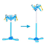 Karaoke Machine with 2 Microphones Adjustable Stand Musical Toys Blue