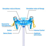 Karaoke Machine with 2 Microphones Adjustable Stand Musical Toys Blue