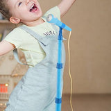 Karaoke Machine with 2 Microphones Adjustable Stand Musical Toys Blue