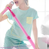 Karaoke Machine with 2 Microphones Adjustable Stand Musical Toys Pink