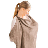 Nursing Cover Mother Nursing Apron Breastfeeding Cover with Adjustable Hoop Camel