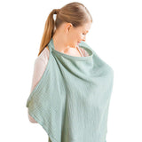 Nursing Cover Mother Nursing Apron Breastfeeding Cover with Adjustable Hoop Green