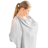 Nursing Cover Mother Nursing Apron Breastfeeding Cover with Adjustable Hoop Grey