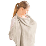 Nursing Cover Mother Nursing Apron Breastfeeding Cover with Adjustable Hoop Khaki