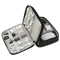 Cable Organizer Bag Electronic Accessory Organizer Travel Storage Case Black