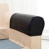 Pair of Sofa Armrest Covers Removable Stretch Couch Arm Protectors Black
