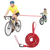 Bike Tow Rope MTB Elastic Belt Cycling Stretch Pull Strap for Long Ride Going Uphill Red