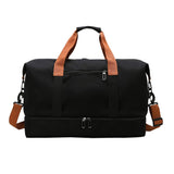 Large Capacity Travel Bag Duffel Bag with Wet and Dry Compartments Black