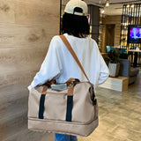 Large Capacity Travel Bag Duffel Bag with Wet and Dry Compartments Khaki