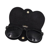 2Pcs Portable Eyeglasses Storage Pouch Sunglasses Reading Glasses Storage Holder Black and Orange