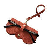 2Pcs Portable Eyeglasses Storage Pouch Sunglasses Reading Glasses Storage Holder Black and Orange