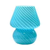 Mushroom Glass Table Lamp Bedside Night Light Desk Lamp Blue